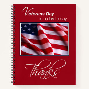 Veterans Day Patriottische Amerikaanse vlag Bedank Notitieboek