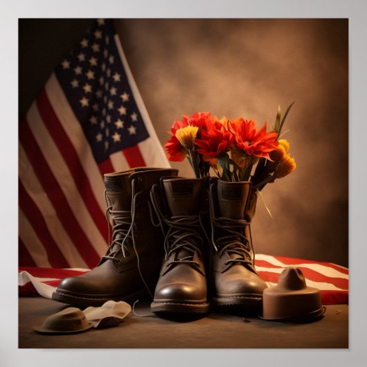 Veterans Day patriottische digitale print poster (Voorkant)