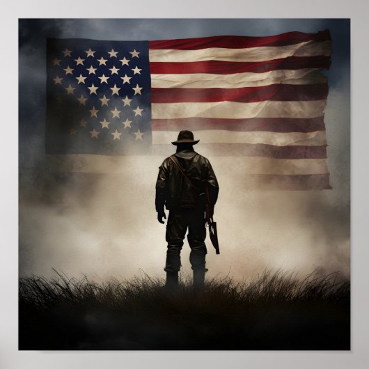 Veterans Day patriottische digitale print poster (Voorkant)