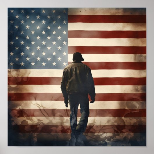 Veterans Day patriottische digitale print poster (Voorkant)