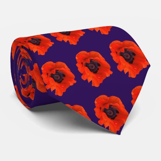 Veterans Day Poppy-Stropdas Stropdas (Opgerold)