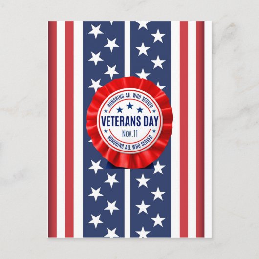 Veterans Day Rosette-Briefkaart Briefkaart (Voorkant)