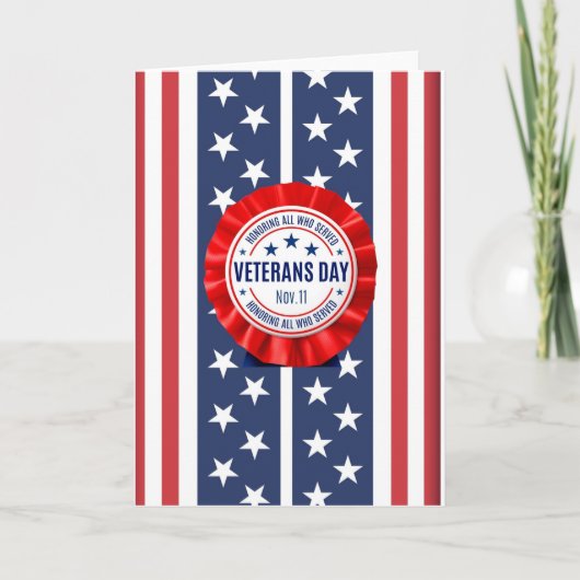 Veterans Day Rosette Kaart (Voorkant)