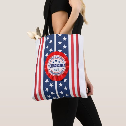 Veterans Day Rosette-Tas Tote Bag (Dichtbij)