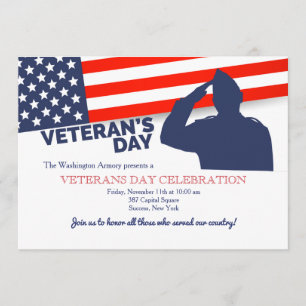 Veteran's Day Salute Invitation Kaart