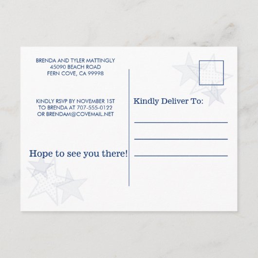 Veterans Day Stars Stripes Modern Patriotic BBQ Uitnodiging Briefkaart (Achterkant)