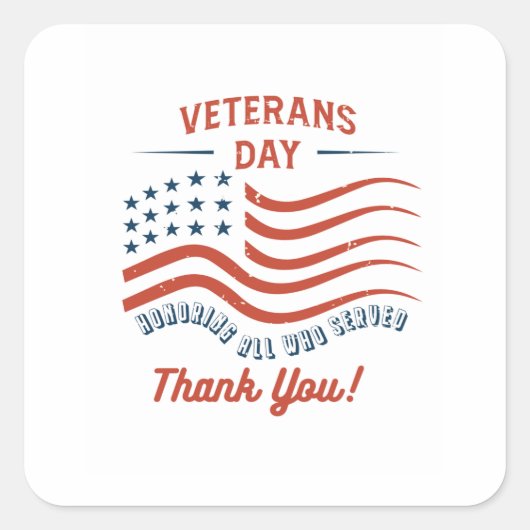 Veterans Day Thank You Sticker (Voorkant)