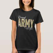 Veterans Day Trots Leger Vrouw Zwart Militair T-shirt (Voorkant)