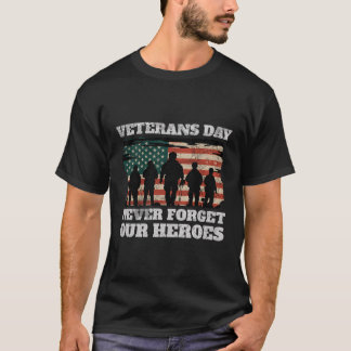 Veterans Day Vergeet nooit onze helden USA vlag ve T-shirt