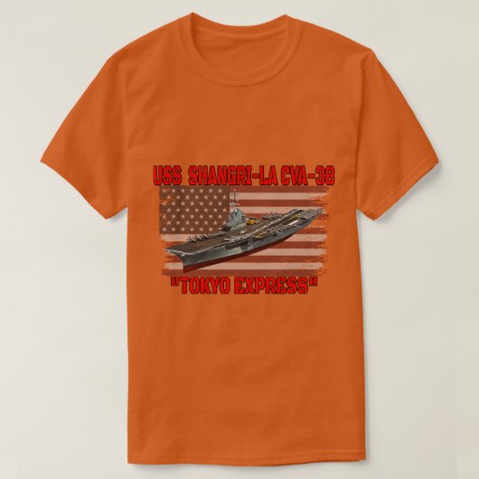 Veterans Day Vliegtuig rier USS ShangriLa CVA38 Oo T-shirt (Design voorkant)