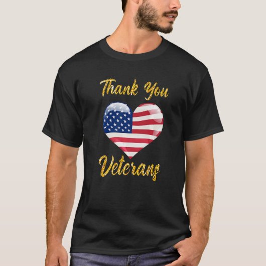 Veterans Day with American flag for Men Dad Women  T-shirt (Voorkant)