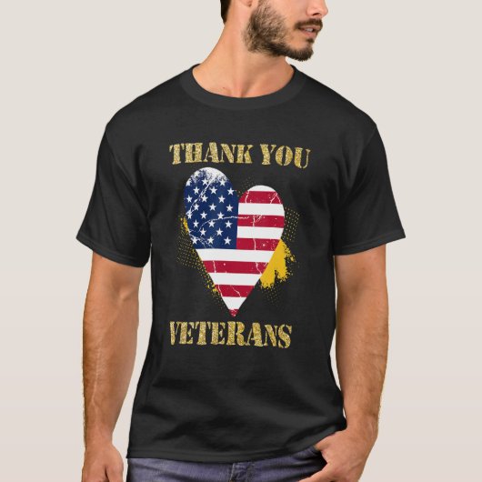 Veterans Day with American flag for Men Dad Women T-shirt (Voorkant)