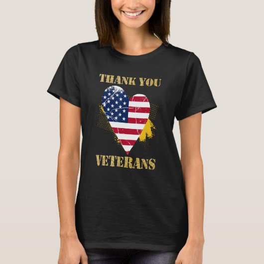 Veterans Day with American flag for Men Dad Women T-shirt (Voorkant)