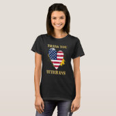 Veterans Day with American flag for Men Dad Women T-shirt (Voorkant volledig)
