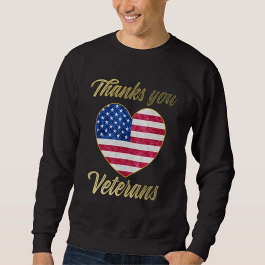 Veterans Day with American flag for Men Dad Women Trui (Voorkant)