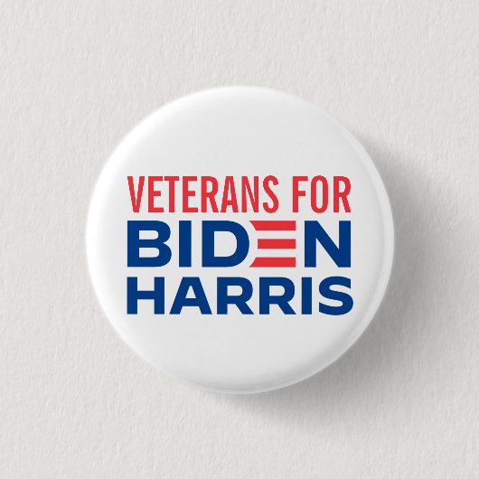 VETERANS FOR JOE BIDEN & KAMALA 2020 Presidential Ronde Button 3,2 Cm (Voorkant)