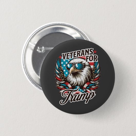 Veterans for Trump Ronde Button 5,7 Cm (Voorkant /achterkant)