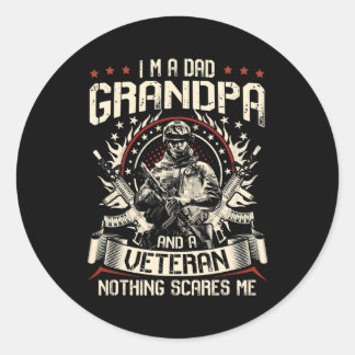 Veterans Gift I'm A Dad Grandpa s Veteran Ronde Sticker