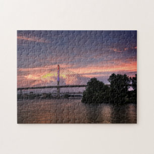 Veterans Glass City Skyway Bridge op Sunset Legpuzzel