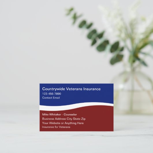 Veterans Insurance Services Patriottisch Visitekaartje (Staand voorkant)