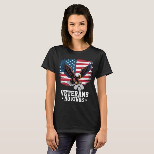 Veterans No Kings American Eagle  T-shirt (Voorkant volledig)