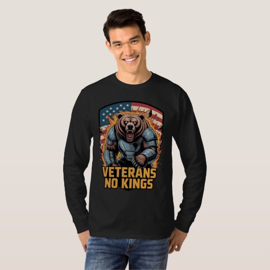Veterans No Kings Graphic Bear T-shirt (Voorkant volledig)
