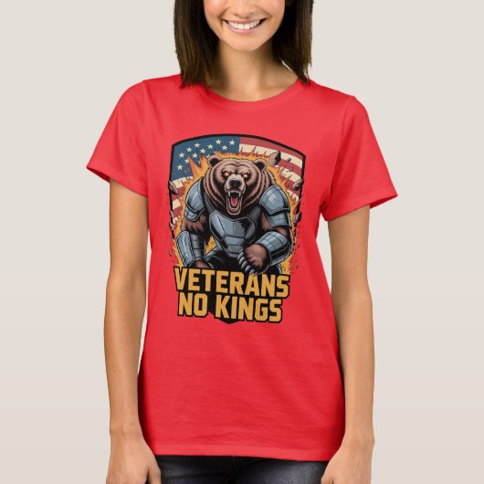 Veterans No Kings Graphic Bear T-shirt (Voorkant)