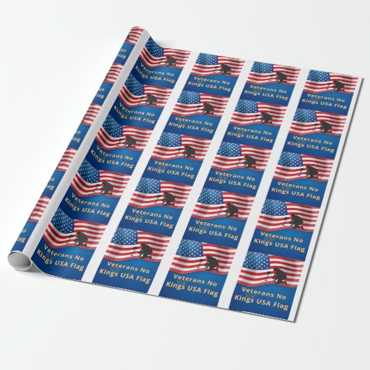 Veterans No Kings USA Flag Cadeaupapier (Uitgerold)