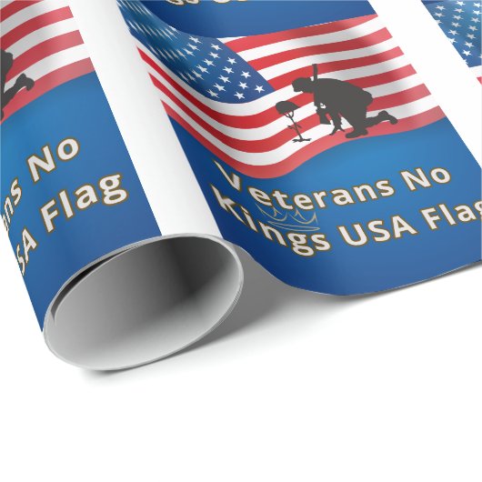 Veterans No Kings USA Flag Cadeaupapier (Rol Hoek)