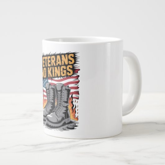 Veterans No Kings USA Flag Grote Koffiekop (Voorkant rechts)