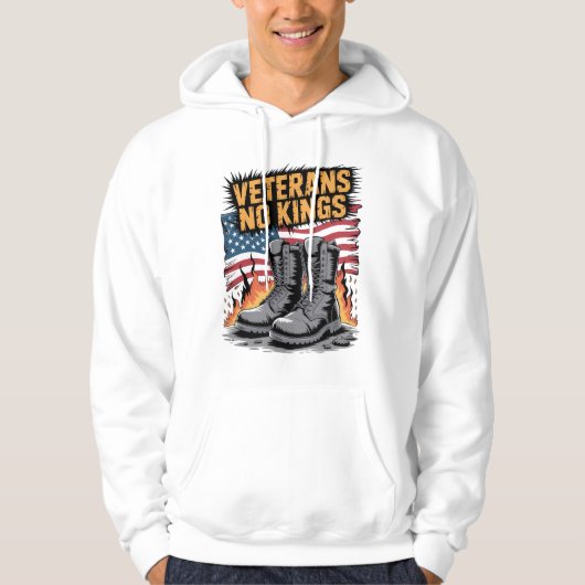 Veterans No Kings USA Flag Hoodie (Voorkant)