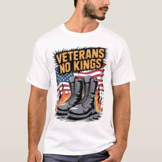 Veterans No Kings USA Flag T-shirt (Voorkant)
