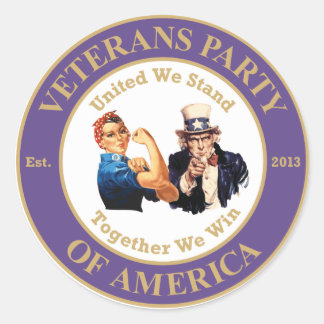 Veterans Party of America Circle Logo Sticker Lg.