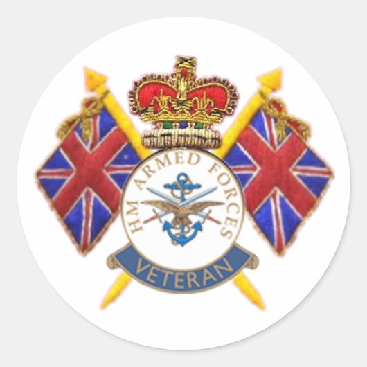 Veterans Ronde Sticker (Voorkant)