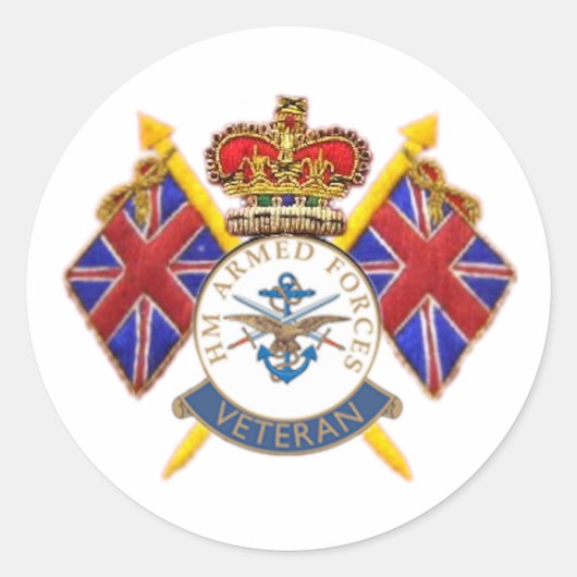 Veterans Ronde Sticker (Voorkant)