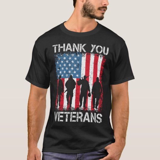 Veterans Shirt Dag Giften Bedankt Veteranen Tshirt (Voorkant)