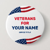 Veterans voor Custom Candidate Name Campaign Butto Ronde Button 7,6 Cm (Voorkant)