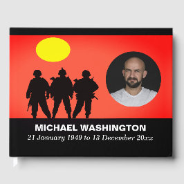 Veteransoldaten gevierd door het leven van het gas gastenboek