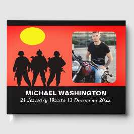 Veteransoldaten gevierd door het leven van het gas gastenboek