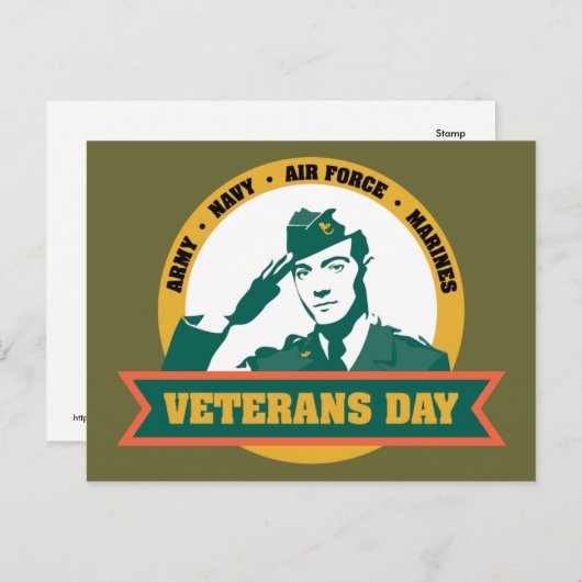 Veterens Dag Briefkaart (Voorkant / Achterkant)