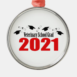 Veterinair Afstudeerder 2021 Petten en diploma's ( Metalen Ornament