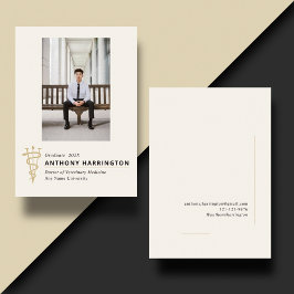 Veterinair Afstuderen Black Gold-symbool Aankondiging