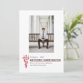 Veterinair Afstuderen Black Red Aankondiging (Staand voorkant)