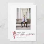 Veterinair Afstuderen Black Red Aankondiging (Voorkant / Achterkant)