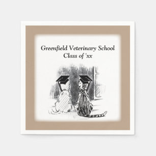 Veterinair Afstuderen, honden en katten, vierkante Servetten