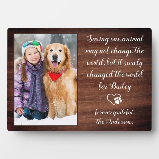 Veterinair Dank u Gepersonaliseerde foto van het P Fotoplaat (voorkant)