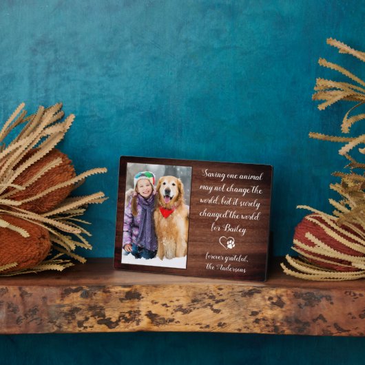 Veterinair Dank u Gepersonaliseerde foto van het P Fotoplaat (Zijkant)