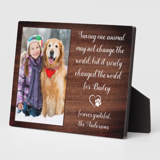 Veterinair Dank u Gepersonaliseerde foto van het P Fotoplaat (Zijkant)