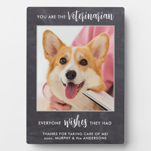 Veterinair Dank u Persoonlijke foto van Pet Dog Fotoplaat (voorkant)