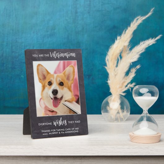 Veterinair Dank u Persoonlijke foto van Pet Dog Fotoplaat (Zijkant)